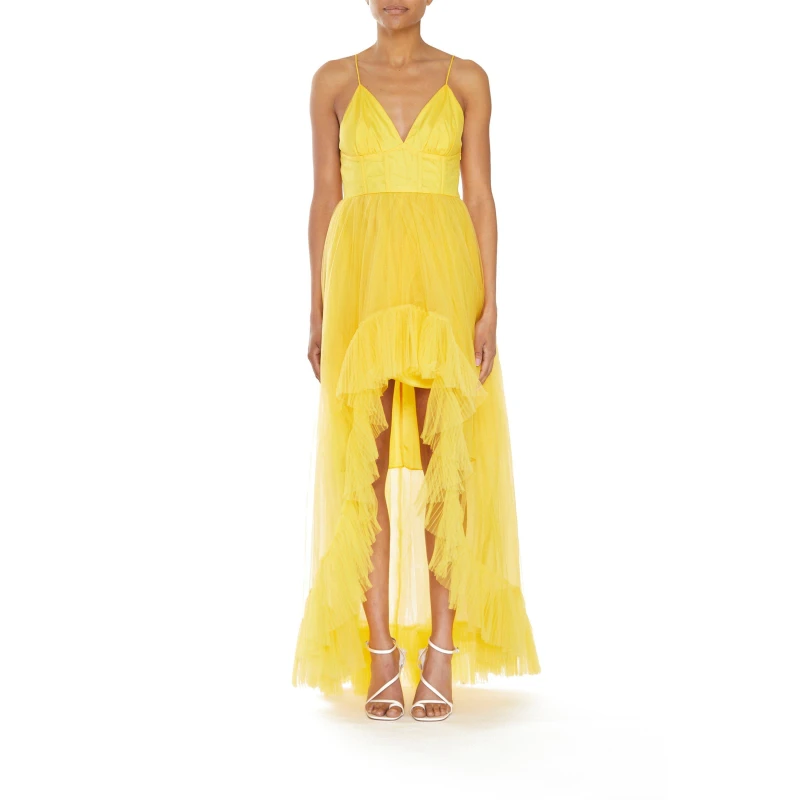 Image of True Decadence TRUE Wrap Dress Mustard female 8 (XS)