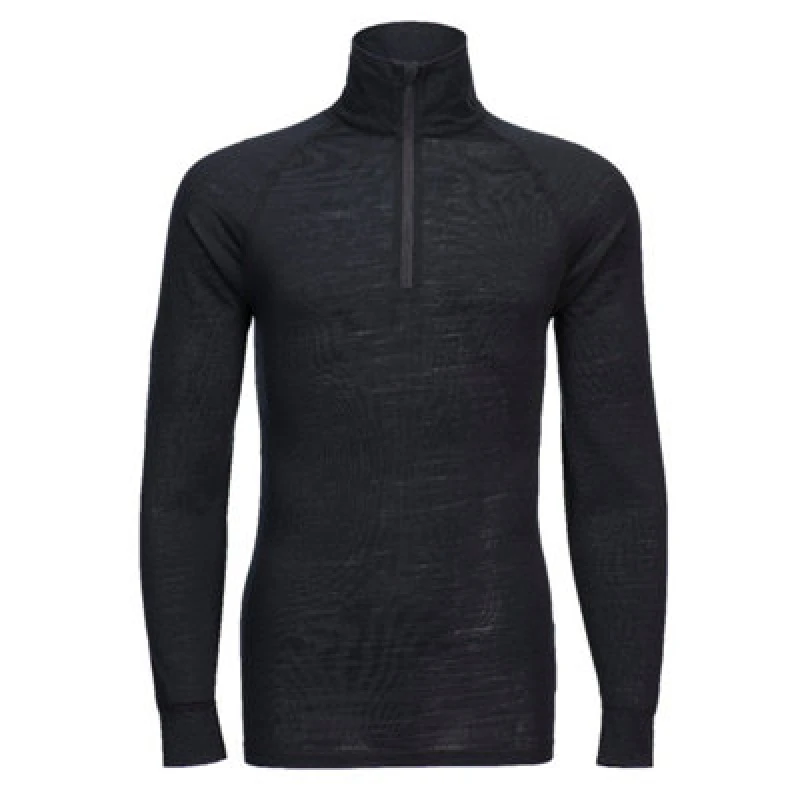 Image of Portwest Mens Merino Wool 1/4 Zip Baselayer Top B184BKRL Colour: Black
