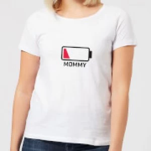 Image of Mommy Batteries Low Womens T-Shirt - White - 3XL