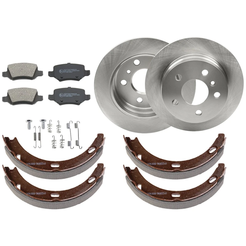 Image of RIDEX 3405B1564 Brake disc and pads set with accessories, Rear Axle, Brake Disc Type: Solid, not prepared for wear warning indicator, with anti-squeak