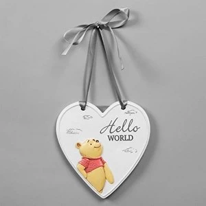 image of Disney Christopher Robin Relief Heart Hello World Plaque