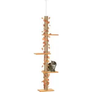 image of 242cm Adjustable Floor-To-Ceiling Cat Tower w/ Anti Slip Kit - Orange - Orange - Pawhut