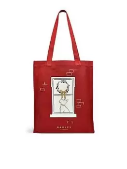 image of Radley Home Is Where The Dog Is Medium Open Top Tote - Crimson