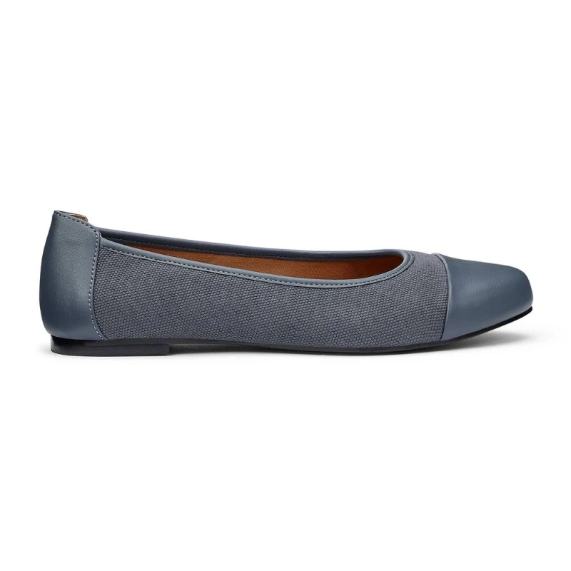 Image of Hotter Womens 'Ingrid' Ballerina Pumps in Mid Blue Size: 5 Mid Blue Female 5