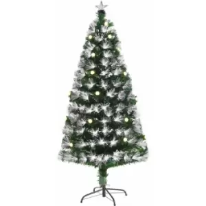 image of HOMCOM 5ft White Light Artificial Christmas Tree w/ 180 LED Star Topper Tri-Base