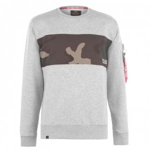 Image of Alpha Industries Camo Bar Sweater - Grey Heather 17
