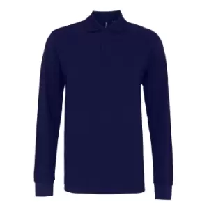 image of Asquith & Fox Mens Classic Fit Long Sleeved Polo Shirt (XL) (Navy)