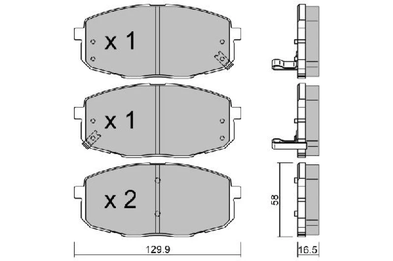 Image of AISIN Brake pad set AISIN BPHY-1003