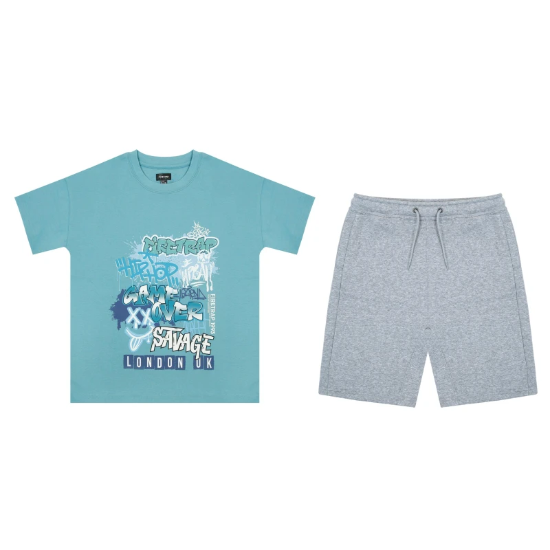 Image of Firetrap T-Shirt Set Juniors - Blue Blue 7 - 8 Years