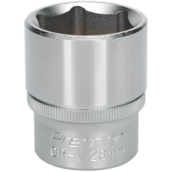 image of Sealey 1/2" Drive Hexagon WallDrive Socket Metric 1/2" 28mm