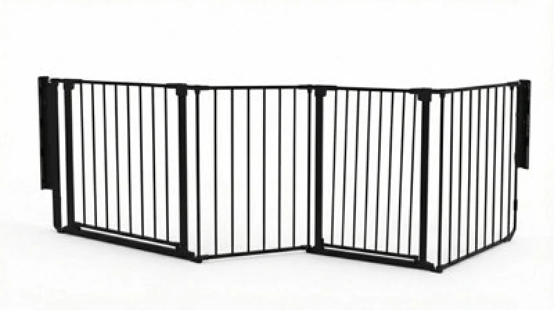 Image of Safetots Two Door Multi Panel Solution For Up And Down Staircases, Black, 246Cm Of Length, Includes 2 Door Opening Panels