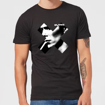 image of David Bowie X Smoke Mens T-Shirt - Black - 3XL - Black