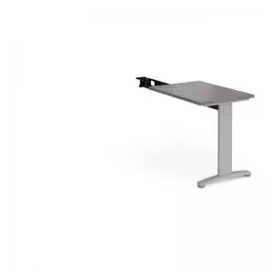 image of TR10 single return desk 800mm x 600mm - silver frame and grey oak top