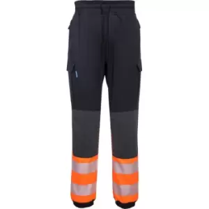 Image of Portwest KX3 Hi Vis Flexi Trousers Black / Orange Extra Large 31"