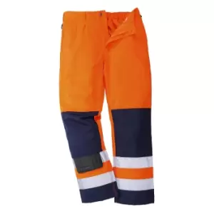 Image of Portwest Seville Hi Vis Work Trousers Orange / Navy 2XL