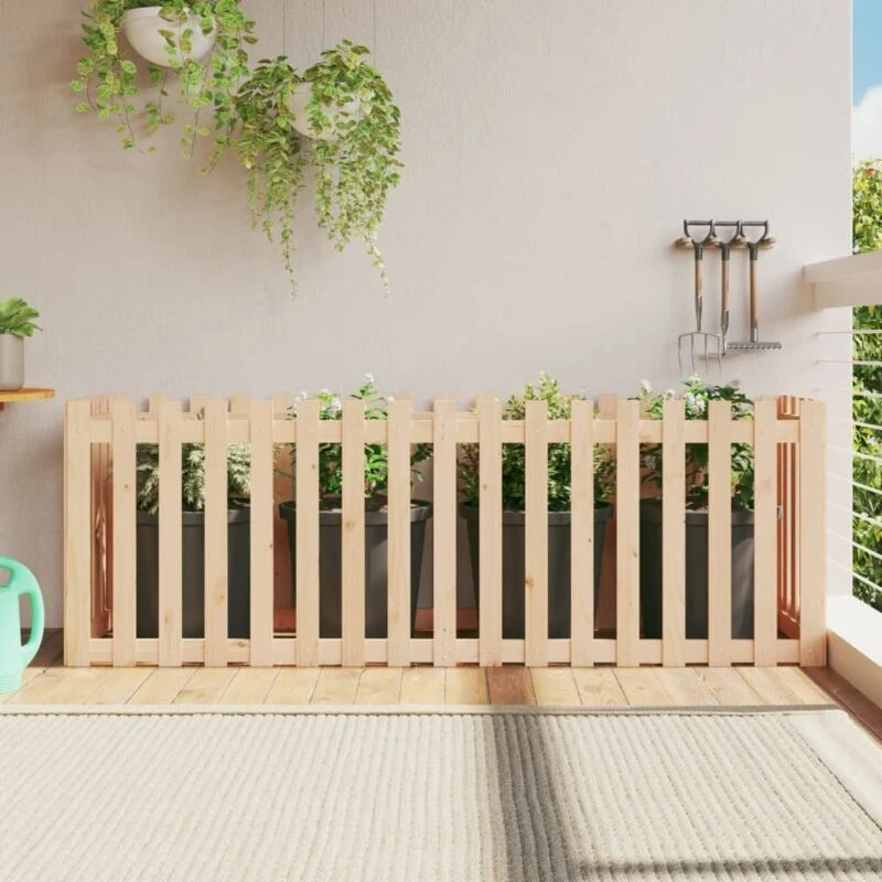 Image of vidaXL Garden Raised Bed w/ Fence Design 200x50x70 cm, Brown 832512