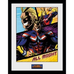 My Hero Academia All Might Panels Framed Collector Print