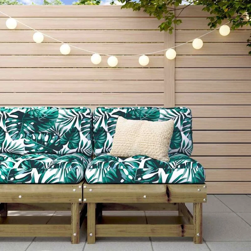 Image of VIDAXL Middle Sofa with Cushions Impregnated Wood Pine vidaXL 8720845801571