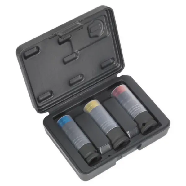 Image of Sealey Premier Alloy Wheel Ultra-Power Impact Socket Set 3pc 1/2"Sq Drive
