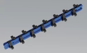 image of Sealey SR1414S Socket Retaining Rail with 14 Clips Aluminium 1/4"Sq Drive Stubby