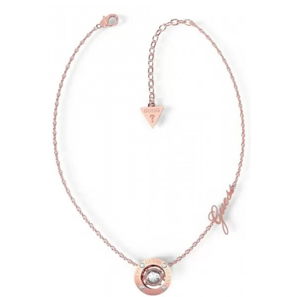 image of Ladies Rose Gold Plated 15-17" Charm Crystals Necklace UBN01459RG