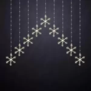 image of Festive 120cm x 120cm Snowflake Curtain Light Warm White