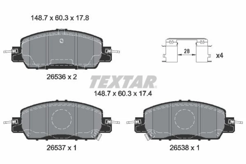 Image of Brake pad set TEXTAR 2653601