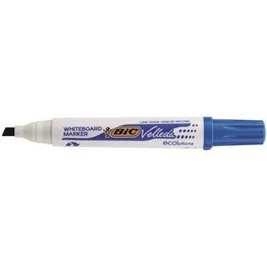 image of Original Bic Velleda 1751 Chisel Tip Whiteboard Marker Line Width 3.7 5.5mm Blue Pack of 12 Markers