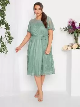 Image of Yours Lace Dress, Green, Size 14, Women