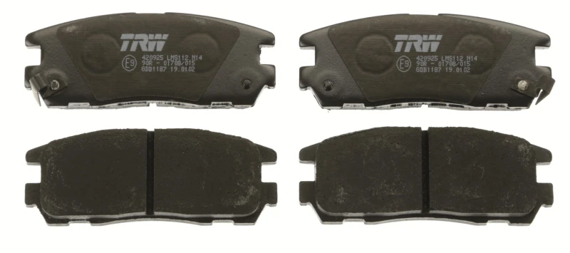 Image of TRW GDB1187 Brake pad set with acoustic wear warning Brake Pad Set,disc brake (402)