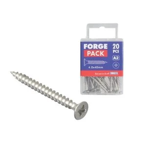 Image of ForgeFix Multi Purpose Pozi Compatible Screw CSK ST S/Steel 3.5 x 16mm Forge Pack 50