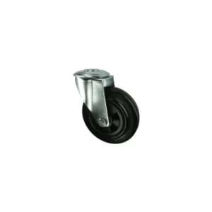 image of Swivel Bolt Hole 100MM Rubber Tyre; Steel Centre