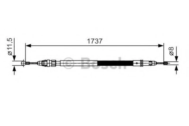 Image of Handbrake cable Bosch 1 987 482 008