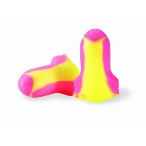 Image of Howard Leight Laser Lite Disposable Uncorded Earplugs MagentaYellow Leight Source Refill Pack 500 Pairs