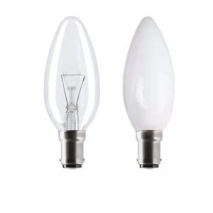 Image of Status 60W Small Bayonet Cap Candle Bulb - Clear - 10 Pack