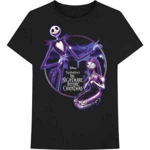 Image of Disney - The Nightmare Before Christmas Purple Graveyard Unisex Large T-Shirt - Black