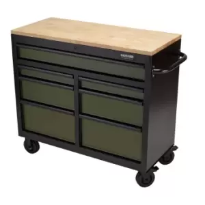 Image of Draper Bunker Workbench Roller Tool Cabinet 7 Drawer 41" Green
