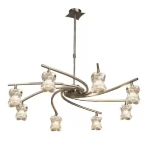 image of Rosa Del Desierto Telescopic Pendant 8 Light G9, Antique Brass