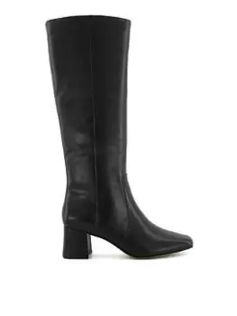 Image of Dune London Signature Knee High Boots, Black, Size 3, Women