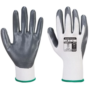 image of Portwest - A310GRWXL - sz XL Flexo Grip Nitrile Glove - Grey