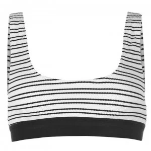 Image of French Connection French Sport Stripe Crop Bikini Top Ladies - SMMRWH/UTILITYB