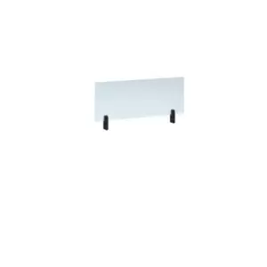 Desktop clear acrylic screen topper with Black brackets 800mm wide