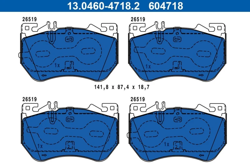 Image of Brake pad set ATE 13.0460-4718.2