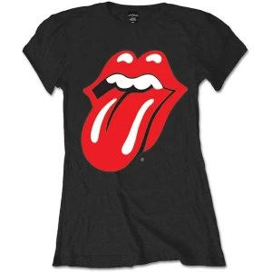 Image of The Rolling Stones - Classic Tongue Womens Large T-Shirt - Black