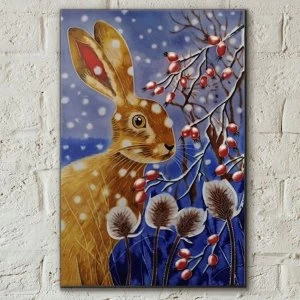 Image of Tile 8x12 Winter Hare By Judith Yates Wall Art