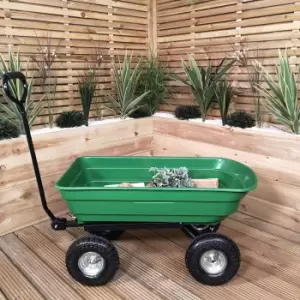 image of 75 Litre 200Kg Capacity Tipping Garden Dump Cart / Truck Trolley / Wheelbarrow