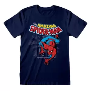 Image of Marvel Comics Spider - Amazing Spider-Man Unisex Large T-Shirt - Blue