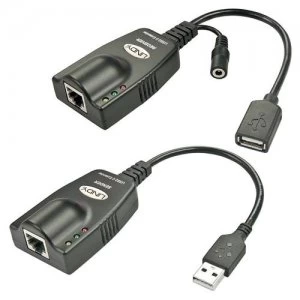 image of Lindy USB 2.0/RJ-45 USB 2.0/3.5mm Black