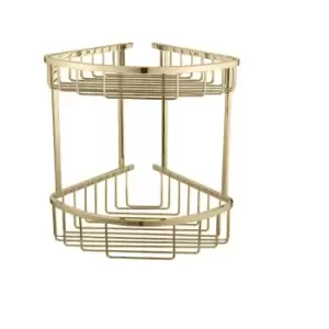 image of Brass 2 Tier Corner Shower Caddy- Arissa