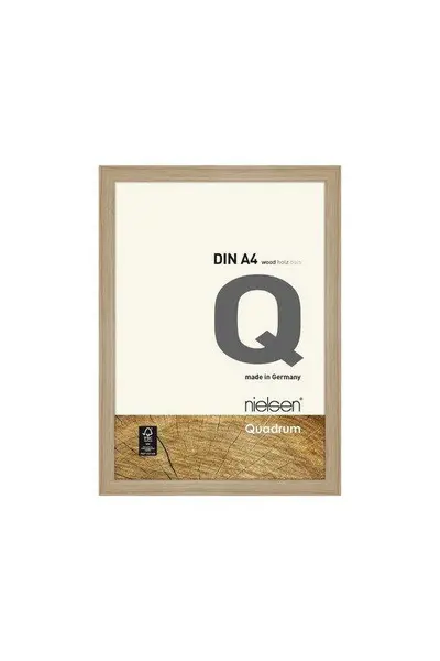 Image of Nielsen Quadrum A4 Wooden Picture Frame With Protective Glass Front Light Oak